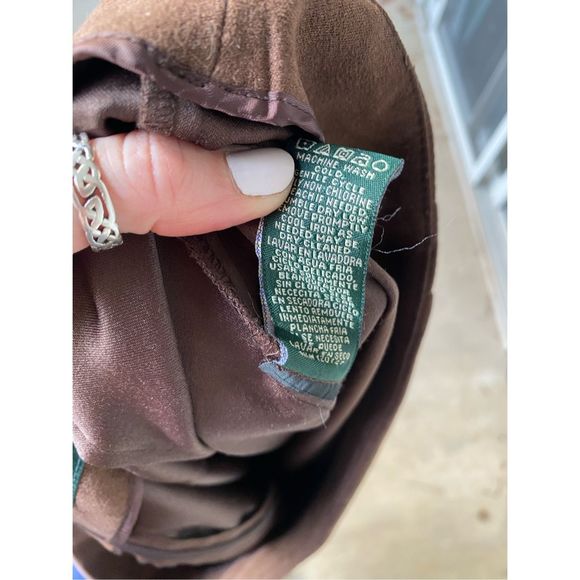 Harve Benard Faux-Suede Brown Slit Pleated Maxi Skirt, Size 16 - Picture 9 of 10